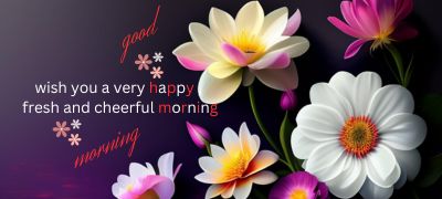 "multicolor good morning flowers showcasing natural beauty on a purple background.