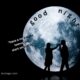 A couple and a moon with good night quote.